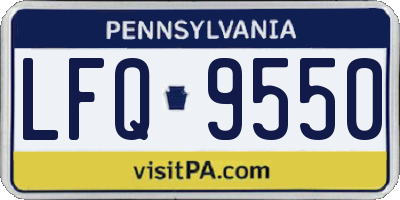 PA license plate LFQ9550