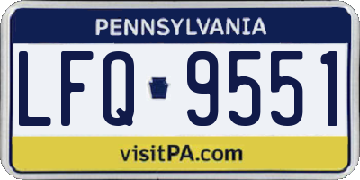 PA license plate LFQ9551