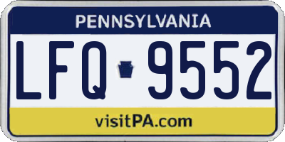 PA license plate LFQ9552