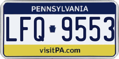 PA license plate LFQ9553