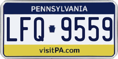 PA license plate LFQ9559
