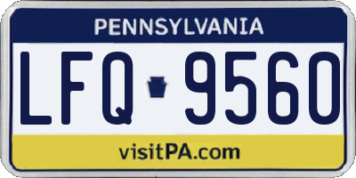 PA license plate LFQ9560