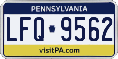 PA license plate LFQ9562