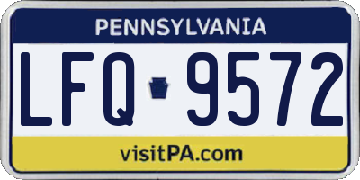 PA license plate LFQ9572
