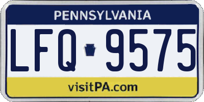 PA license plate LFQ9575