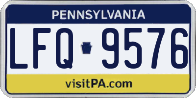 PA license plate LFQ9576
