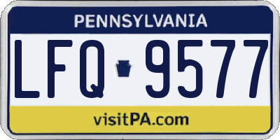 PA license plate LFQ9577