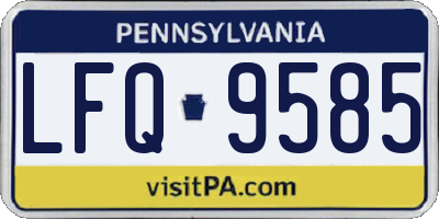 PA license plate LFQ9585
