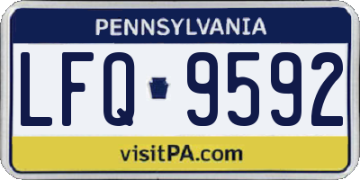 PA license plate LFQ9592