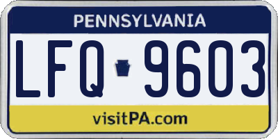 PA license plate LFQ9603