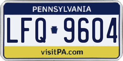 PA license plate LFQ9604