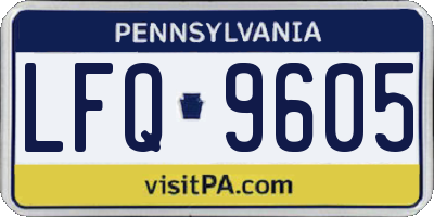 PA license plate LFQ9605
