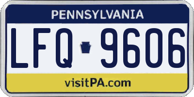 PA license plate LFQ9606