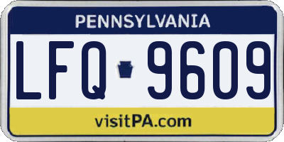 PA license plate LFQ9609