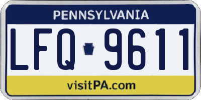 PA license plate LFQ9611