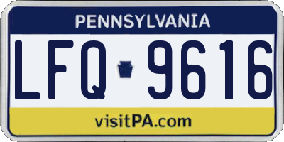 PA license plate LFQ9616