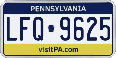 PA license plate LFQ9625