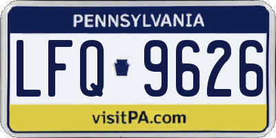 PA license plate LFQ9626