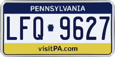 PA license plate LFQ9627
