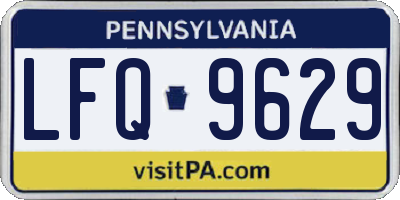 PA license plate LFQ9629