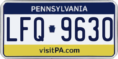 PA license plate LFQ9630