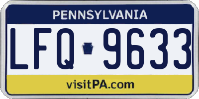 PA license plate LFQ9633