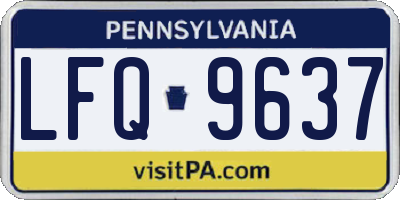 PA license plate LFQ9637