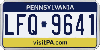 PA license plate LFQ9641