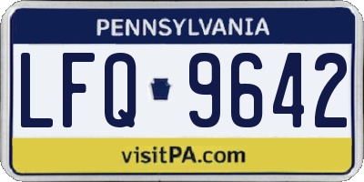 PA license plate LFQ9642