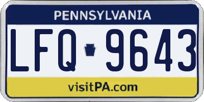 PA license plate LFQ9643