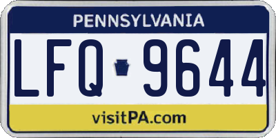 PA license plate LFQ9644