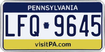 PA license plate LFQ9645