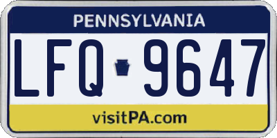PA license plate LFQ9647