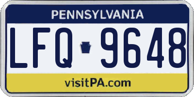 PA license plate LFQ9648