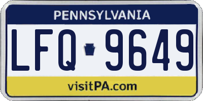 PA license plate LFQ9649