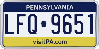 PA license plate LFQ9651