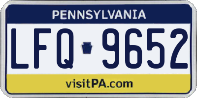 PA license plate LFQ9652