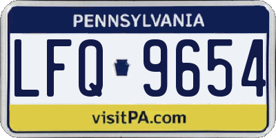 PA license plate LFQ9654