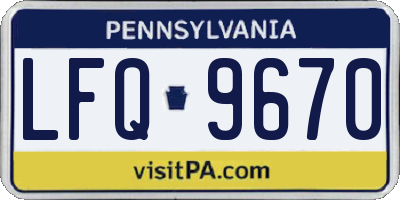 PA license plate LFQ9670