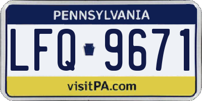 PA license plate LFQ9671
