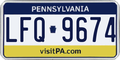 PA license plate LFQ9674