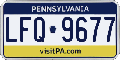 PA license plate LFQ9677