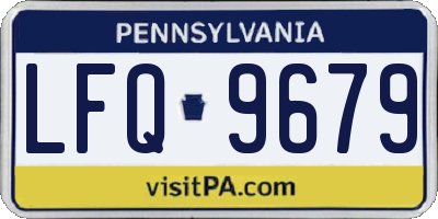 PA license plate LFQ9679