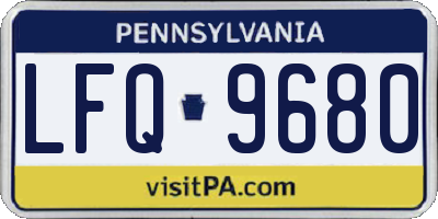 PA license plate LFQ9680
