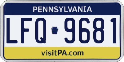 PA license plate LFQ9681