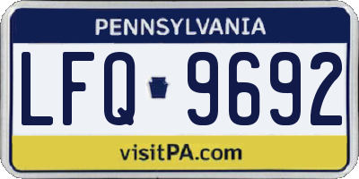 PA license plate LFQ9692