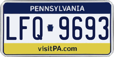 PA license plate LFQ9693