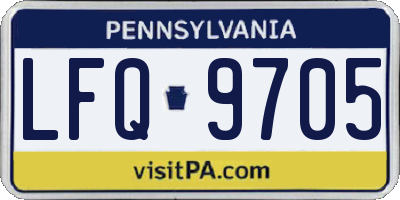 PA license plate LFQ9705
