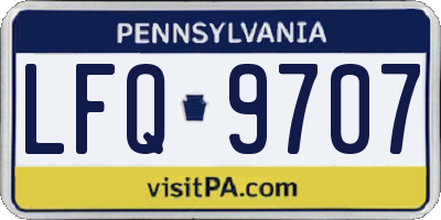 PA license plate LFQ9707
