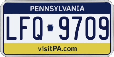 PA license plate LFQ9709